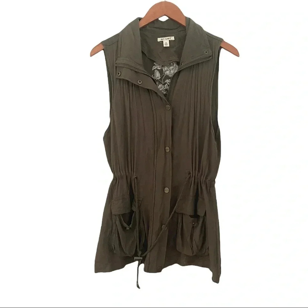 Francescas Miami olive green utility vest
